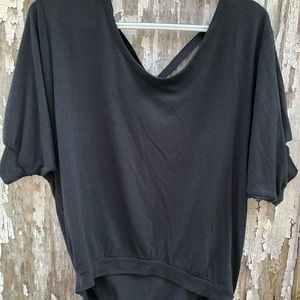 Black Criss-Cross Back Top